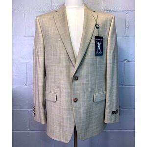 Lauren Ralph Lauren Men's 42R Lexington Ultraflex Blazer Tan Blue Plaid Jacket
